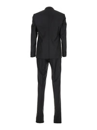 Black Single-Breasted Suit With Peak Revers In Wool Blend Man
