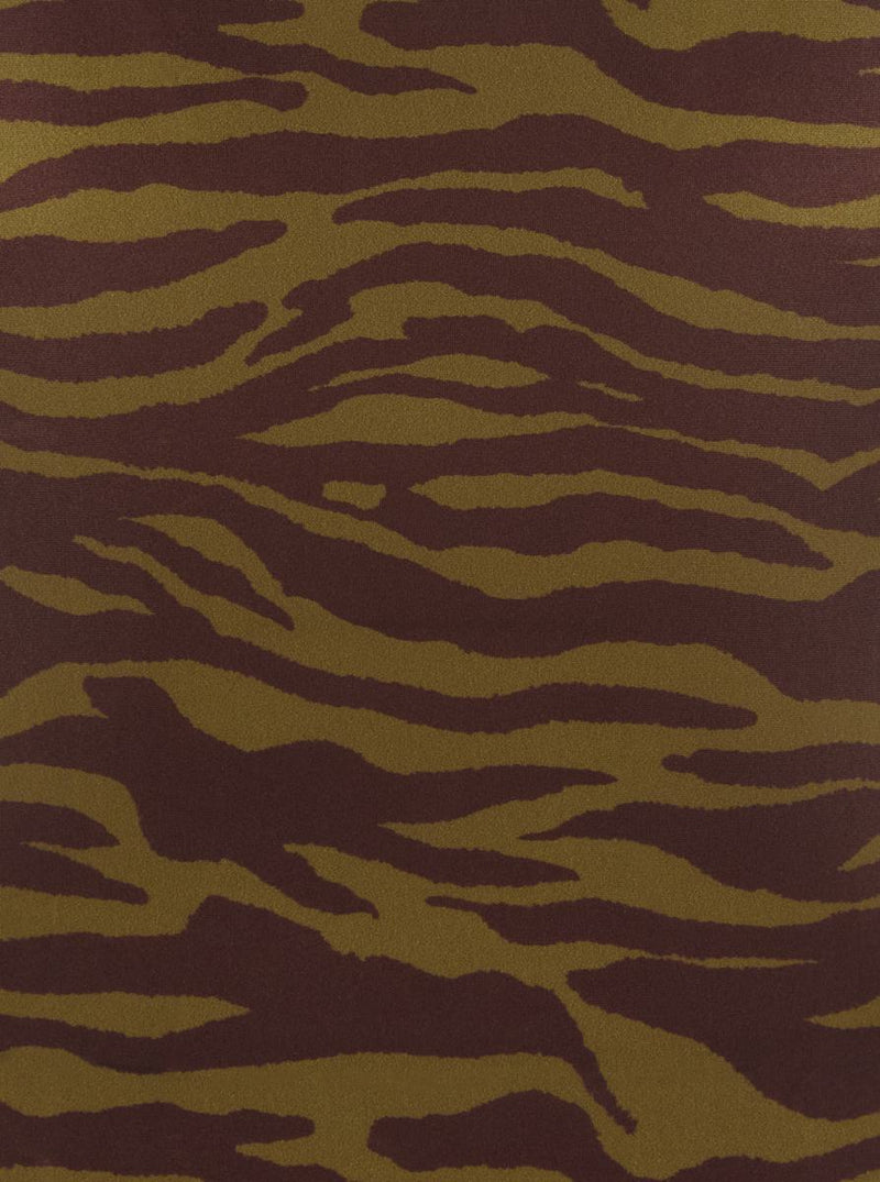 Green Swimsuit With Halterneck With Tie And All-Over Print In Tech Fabric Stretch Woman