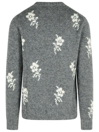 Jil Sander 'U Moonless Night' Grey Alpaca Blend Crew Neck Sweater