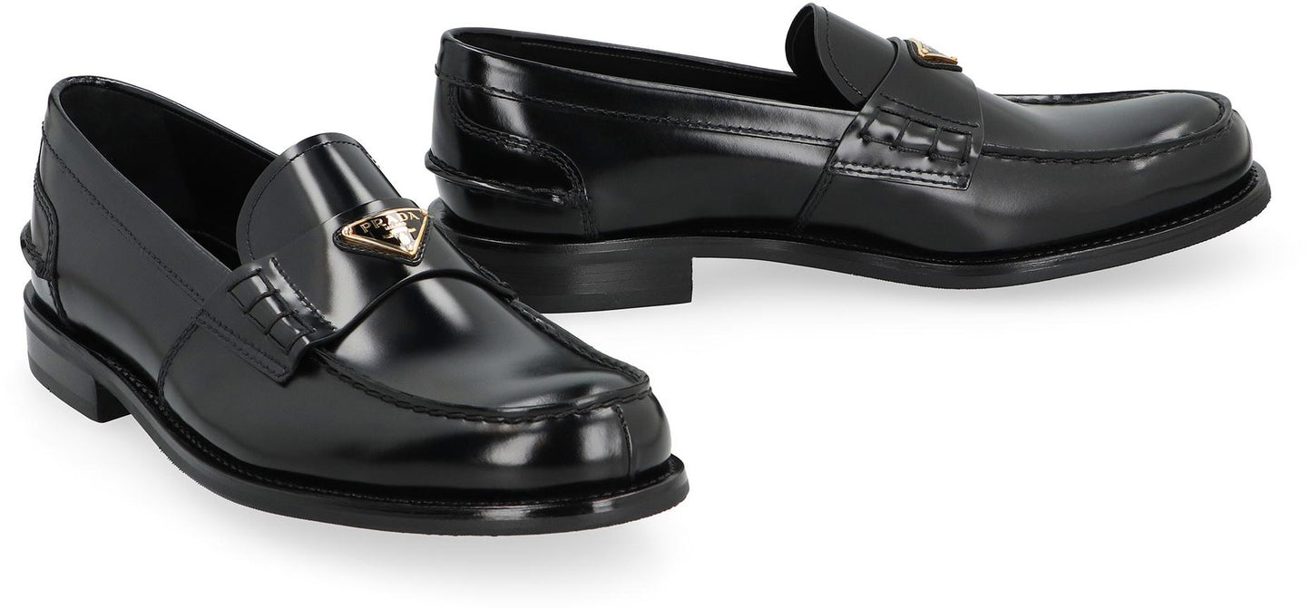 Prada Brushed Leather Loafers