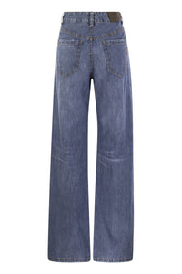 Brunello Cucinelli Loose Five-Pocket Trousers in Light Denim