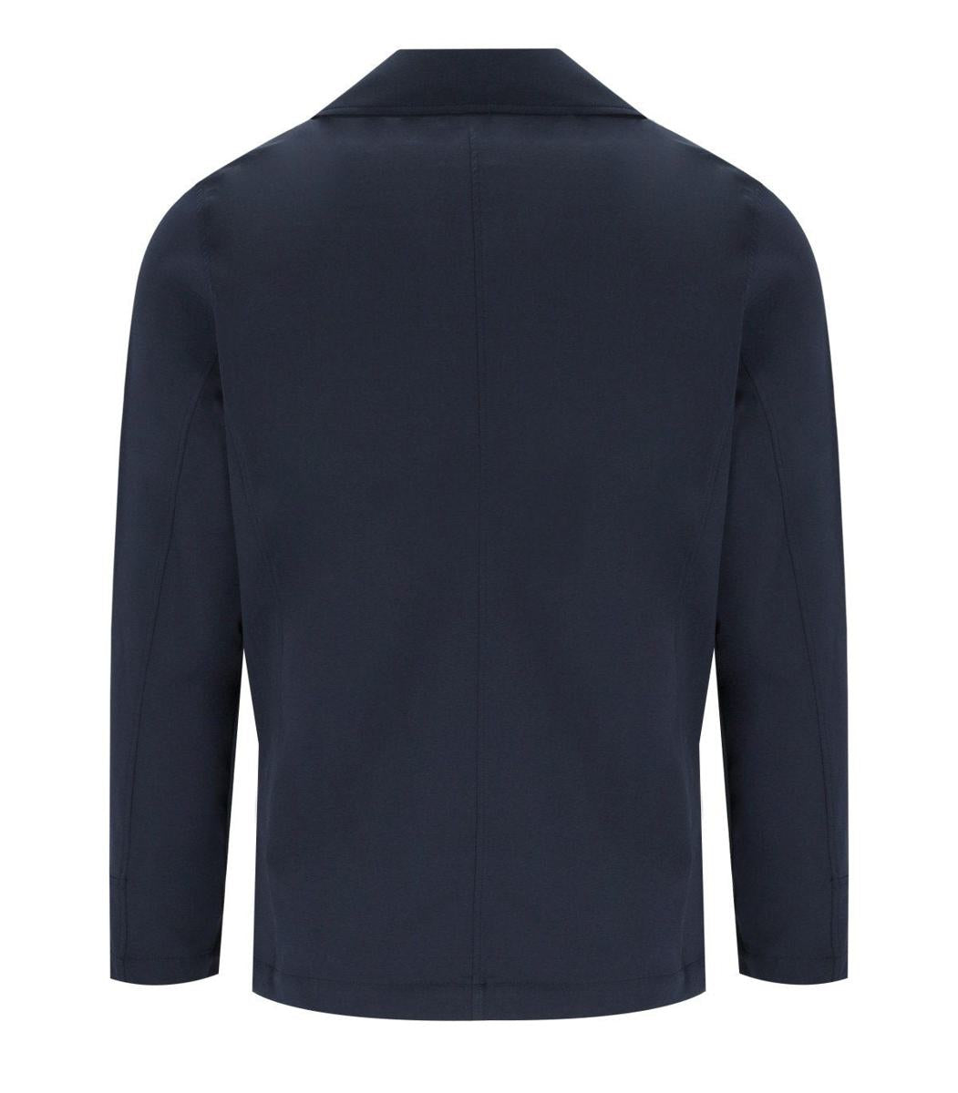 H953 Navy Blue Knitted Peacoat