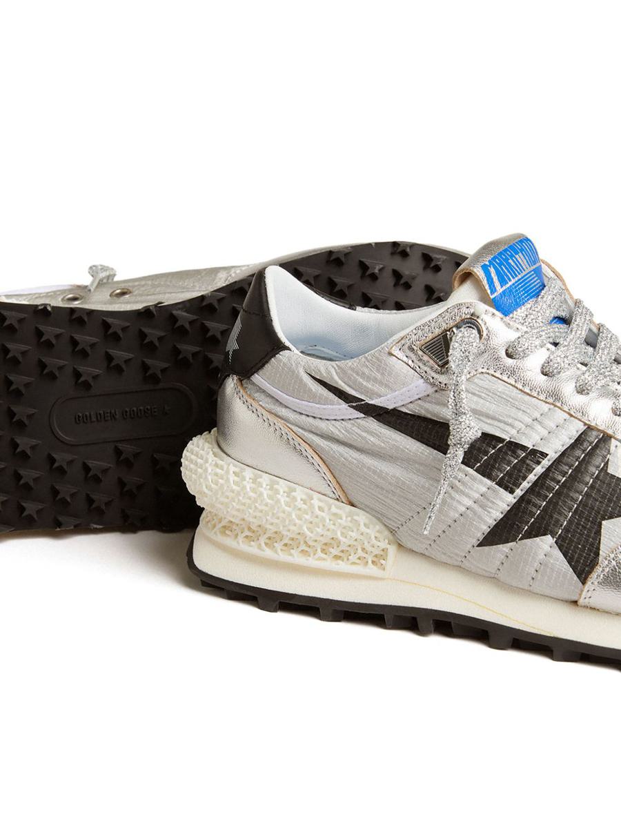 Golden Goose Leather Sneakers In Silver