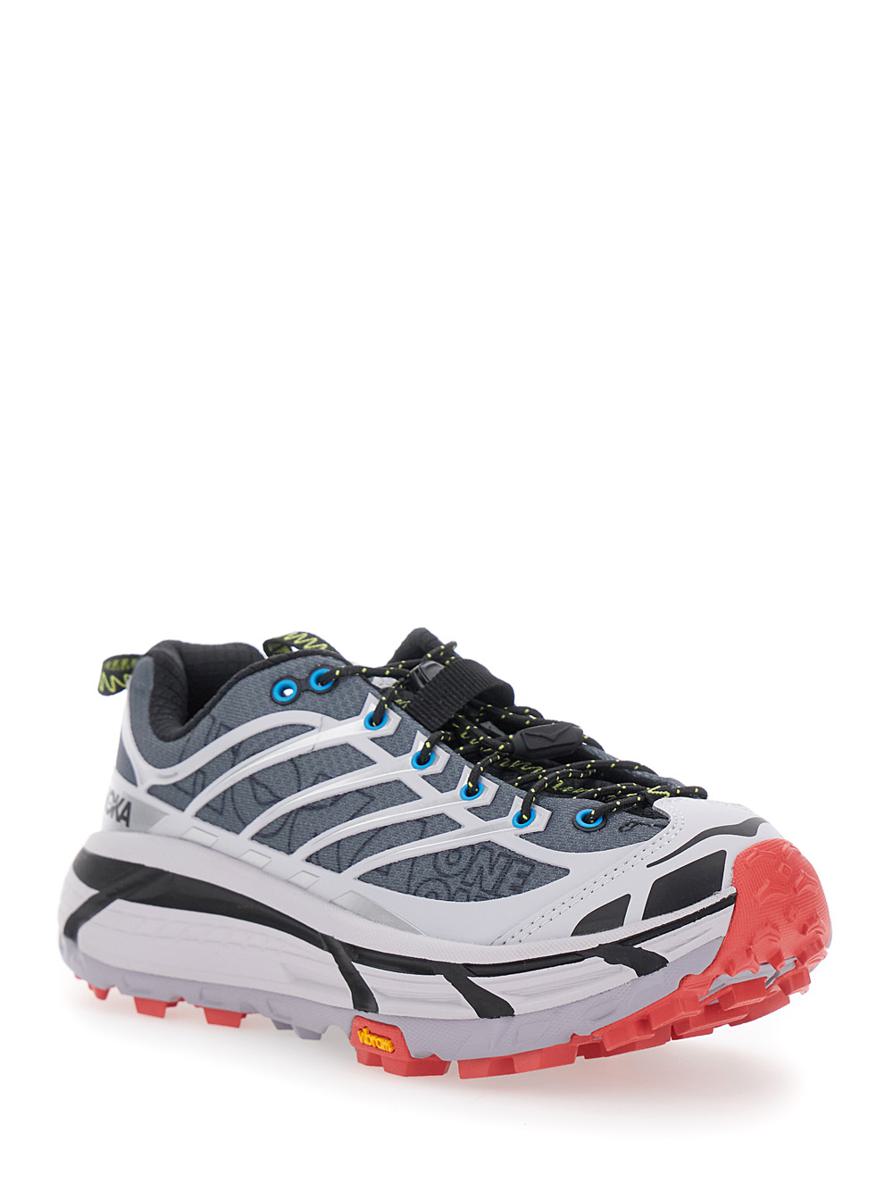 'Mafate' Grey Sneakers With Insert Design And Drawstring Closure In Synthetic Fiber Unisex