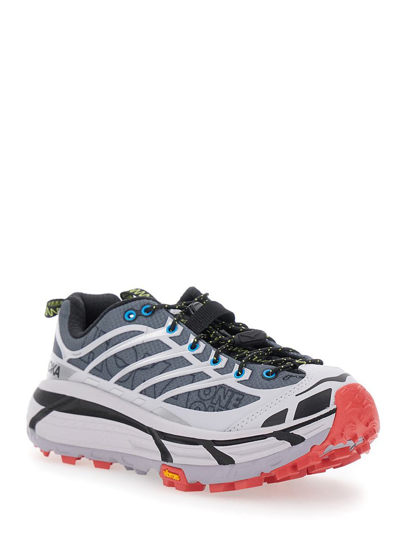 'Mafate' Grey Sneakers With Insert Design And Drawstring Closure In Synthetic Fiber Unisex