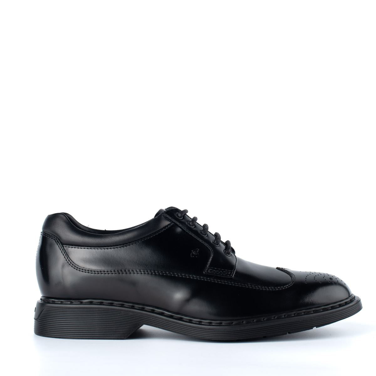 Hogan Black Leather Dovetail Lace-Up