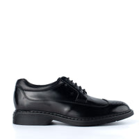 Hogan Black Leather Dovetail Lace-Up