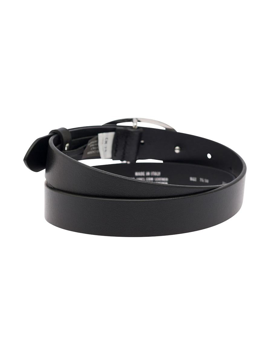 'B-1Dr' Black Belt With Oval D Buckle In Leather Woman