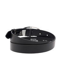'B-1Dr' Black Belt With Oval D Buckle In Leather Woman