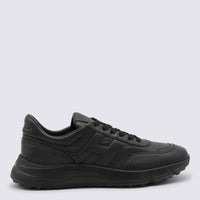Hogan Black Leather Sneakers