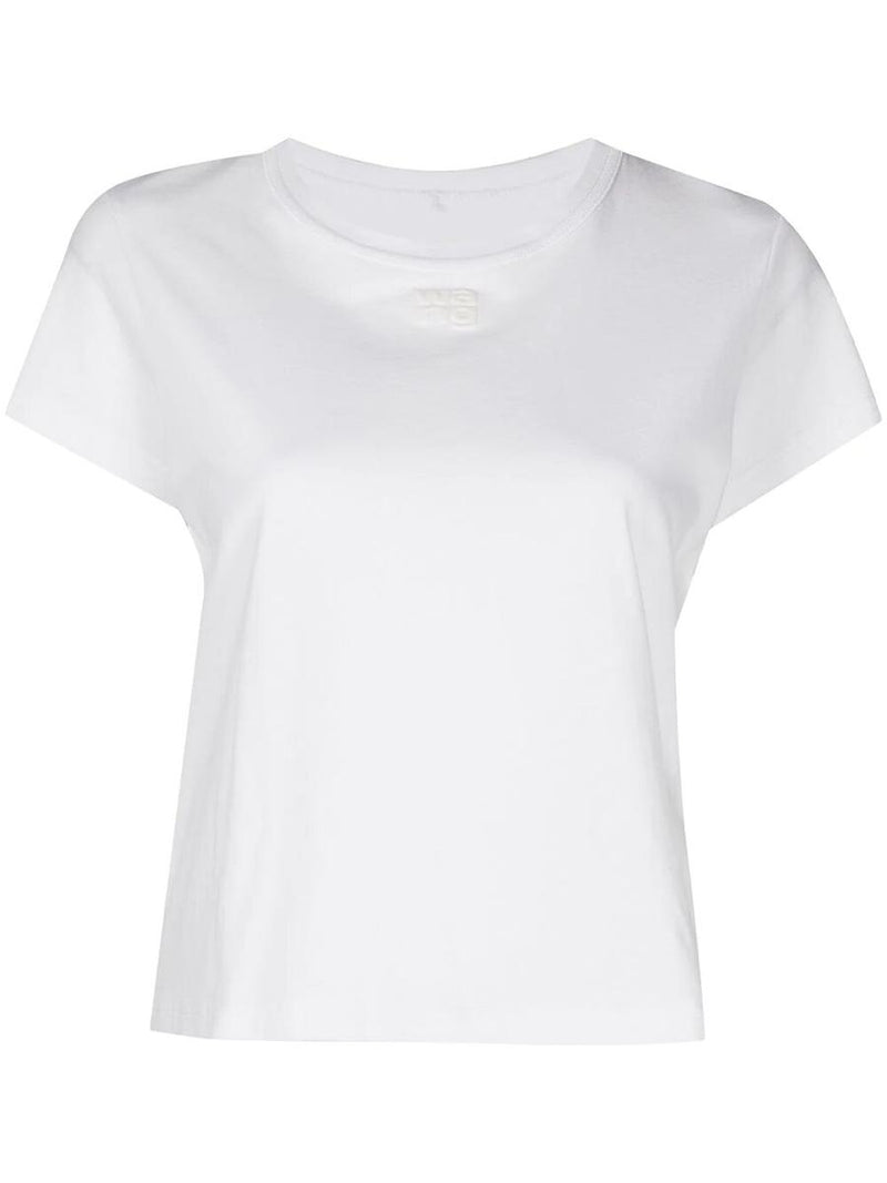 Alexander Wang Essential Jersey Shrunk Tee With Puff Logo And Bound Neck Clothing