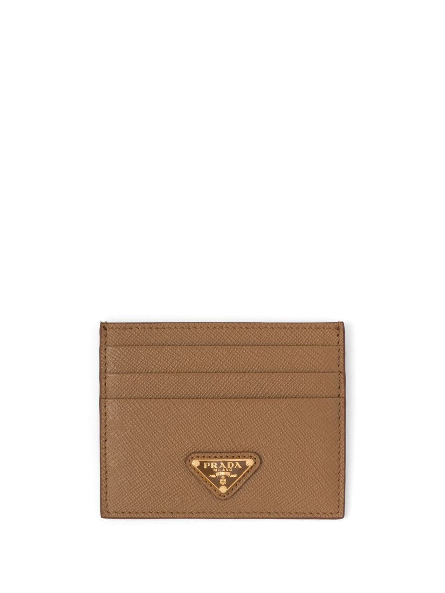 Prada Logo-Plaque Saffiano Leather Cardholder
