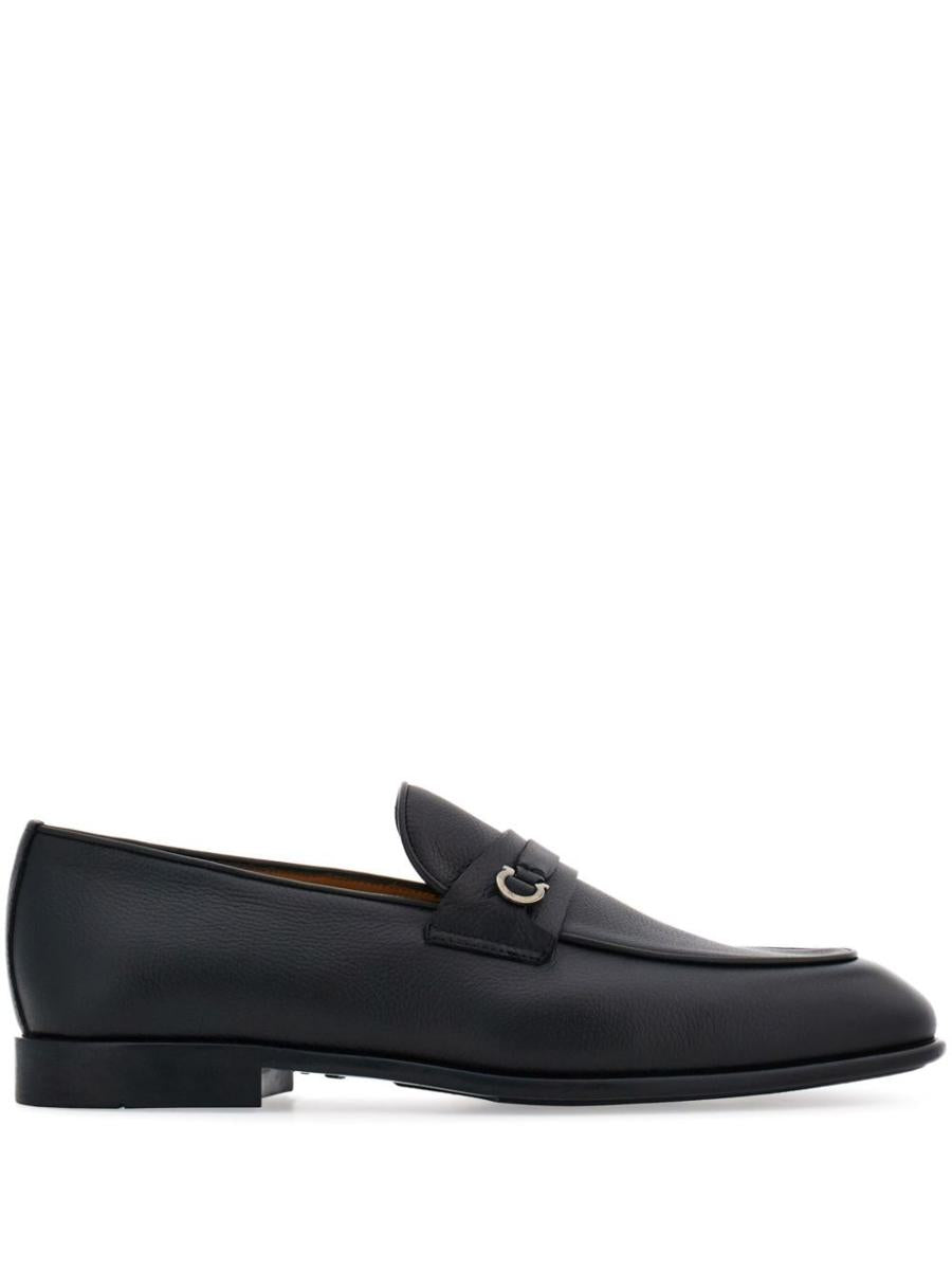 Salvatore Ferragamo Hammered Leather Gancini Loafers Shoes