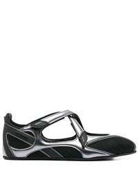 The Attico Black Leather 'Floor 01' Flats