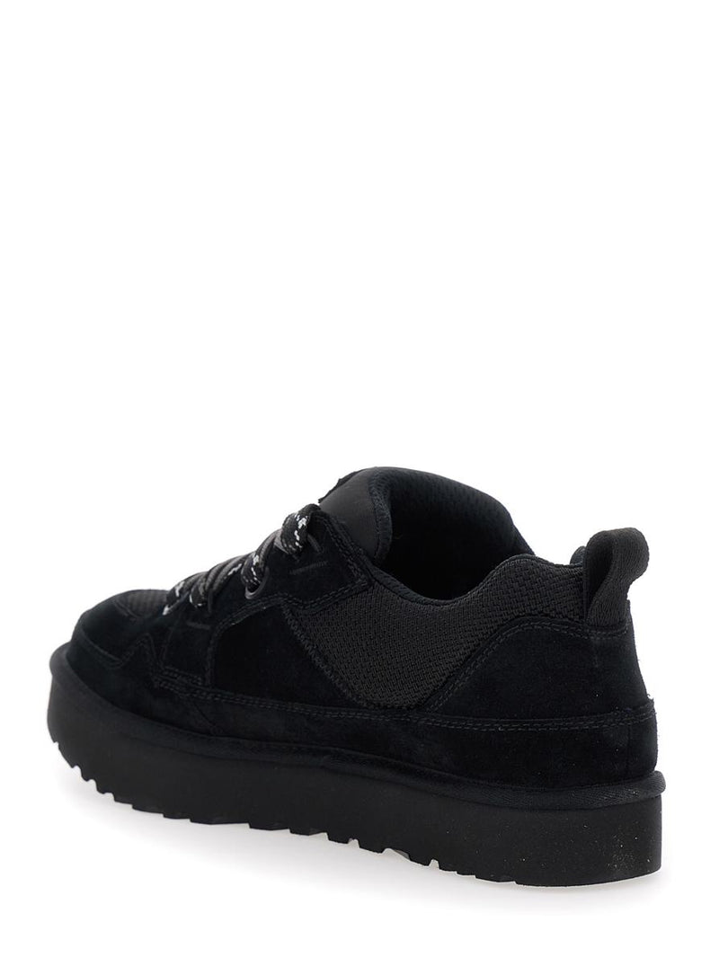 'Lo Lowmel' Black Sneakers With Mesh Inserts And Logo On The Side In Suede Man