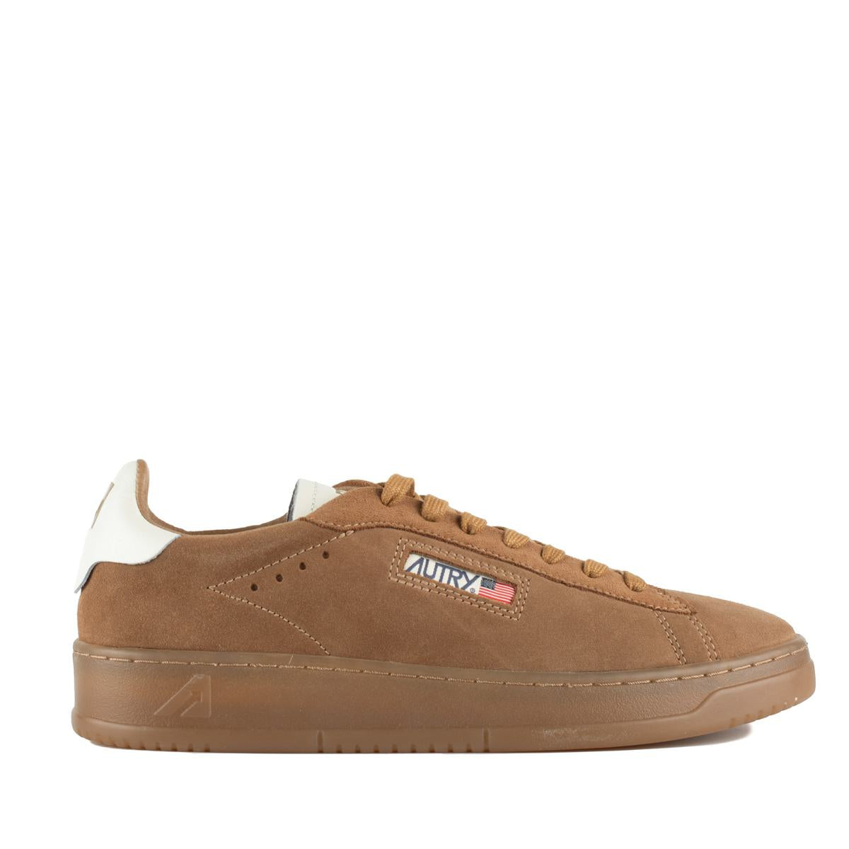 Autry Dallas Low Marshmallow And Cigar Suede Sneakers