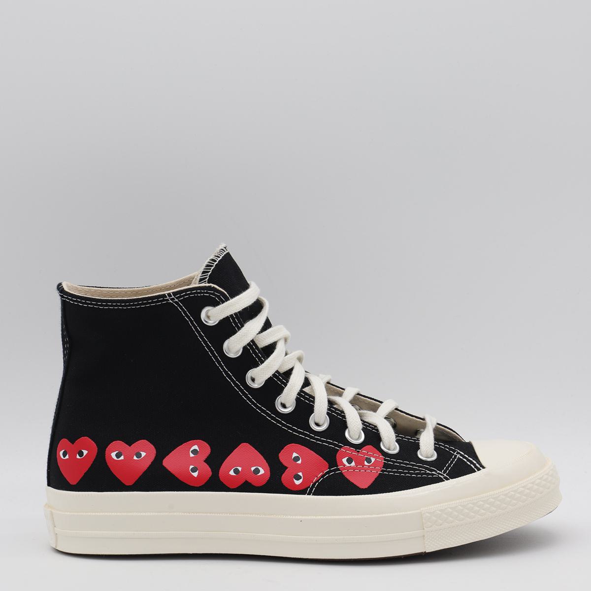 Converse X Comme Des Garçons Play Black Cotton Sneakers