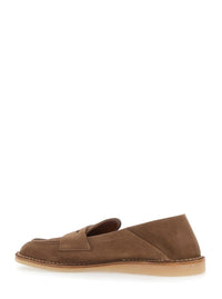 'Florio' Brown Loafers With Dg Logo Detail On The Side In Suede Man