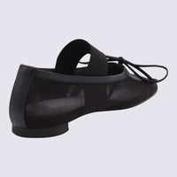 MM6 Maison Margiela Black Leather Flats