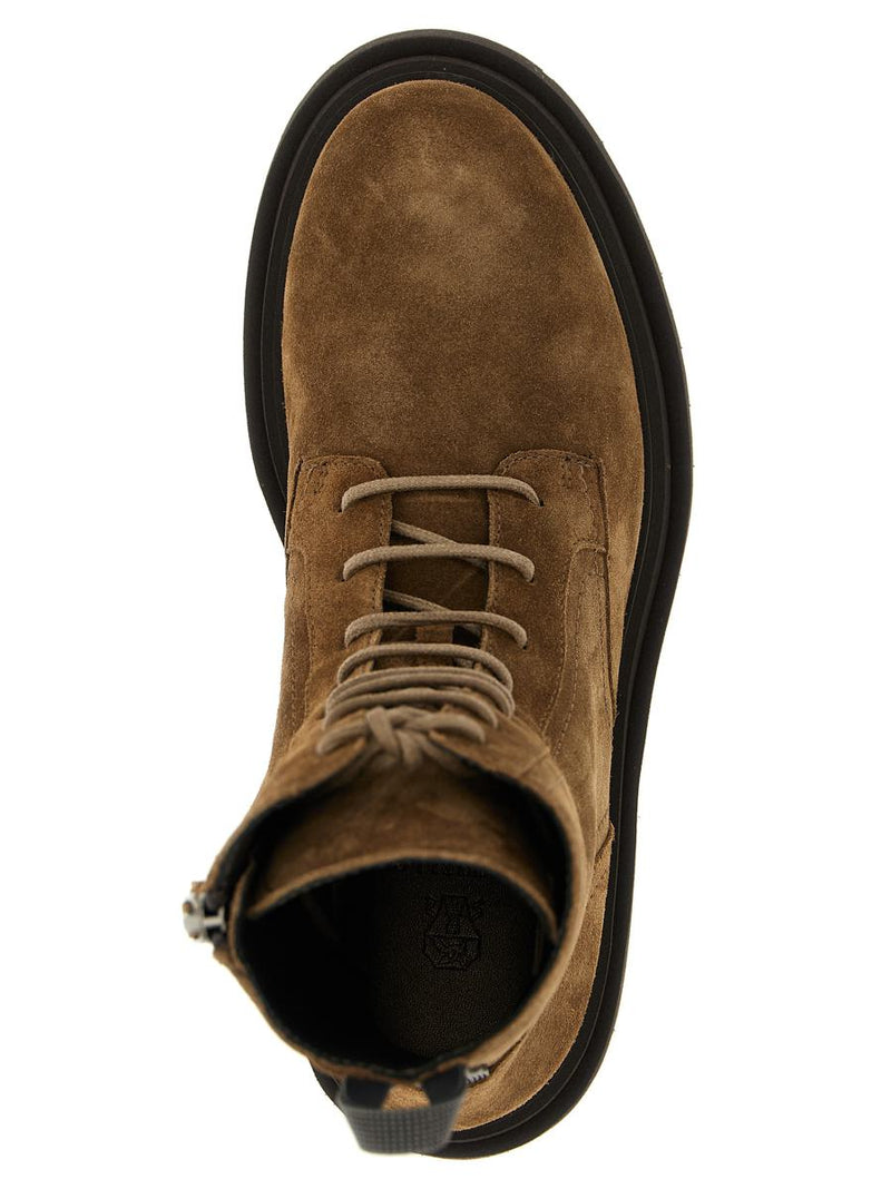 Brunello Cucinelli Suede Combat Boots Monile