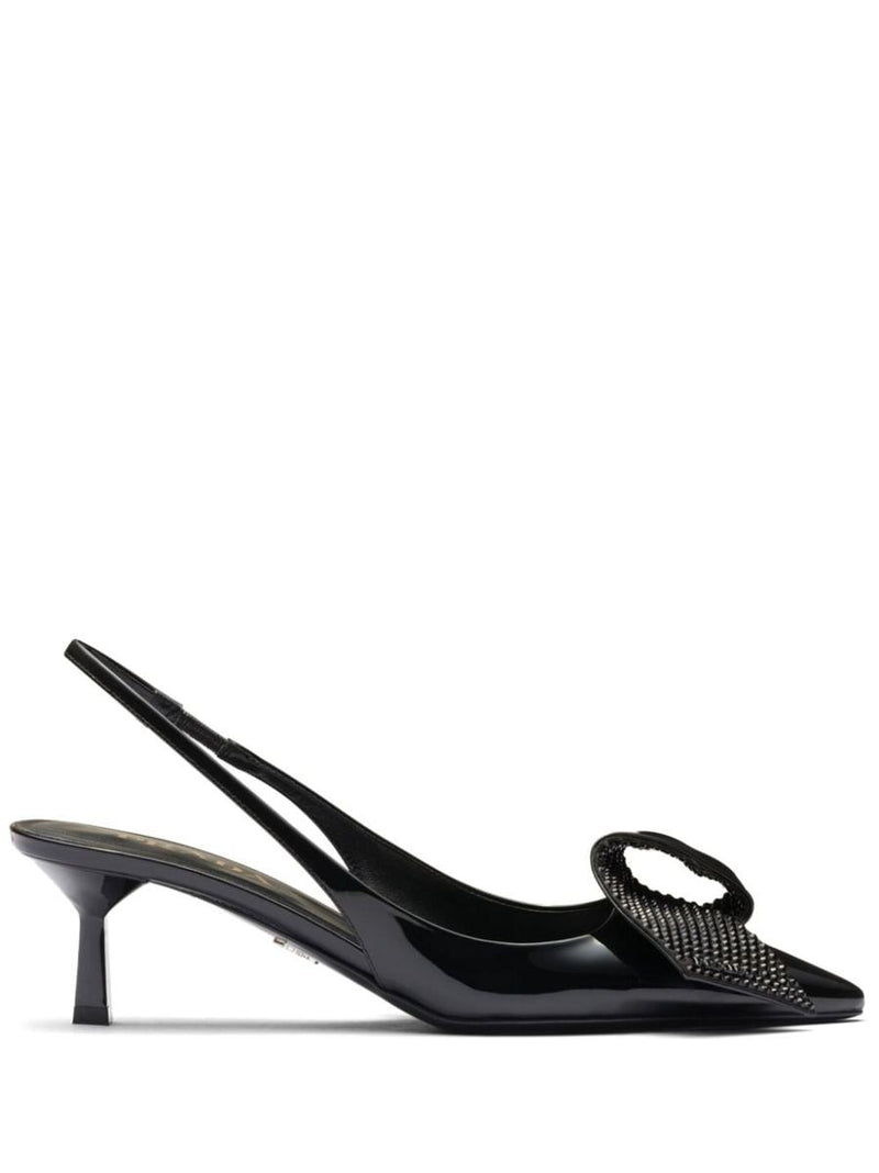 Prada 55Mm Crystal-Embellished Slingback Pumps