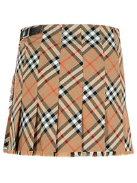 Burberry 'Check' Beige Wool Blend Miniskirt