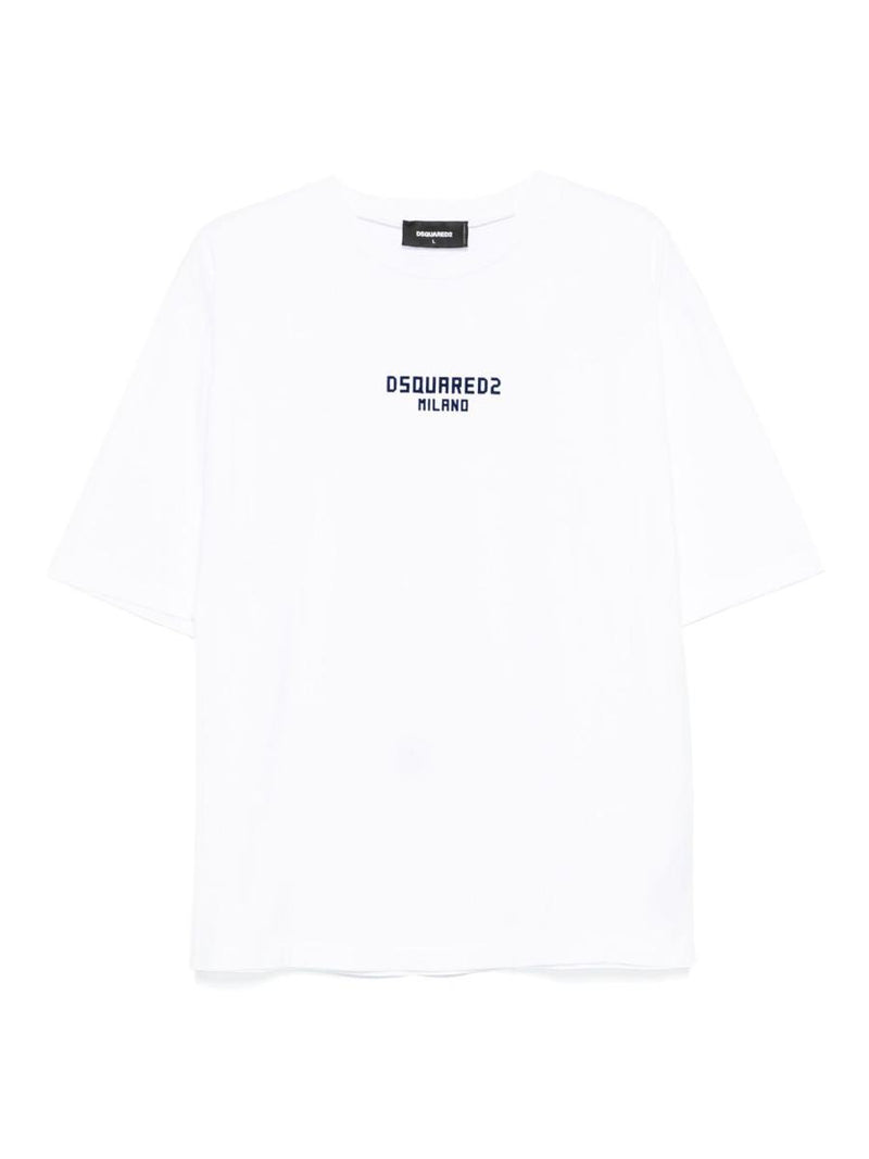 DSQUARED2 White Cotton T-Shirt With Logo