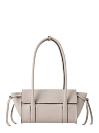 'Mini Bayswater' Beige Shoulder Bag With Laminated Logo In Leather Woman