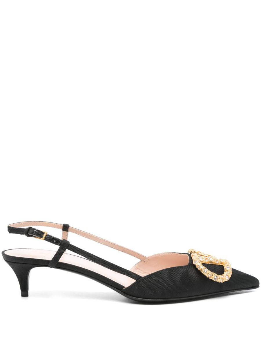 Valentino Garavani Vlogo Leather Slingback Pumps