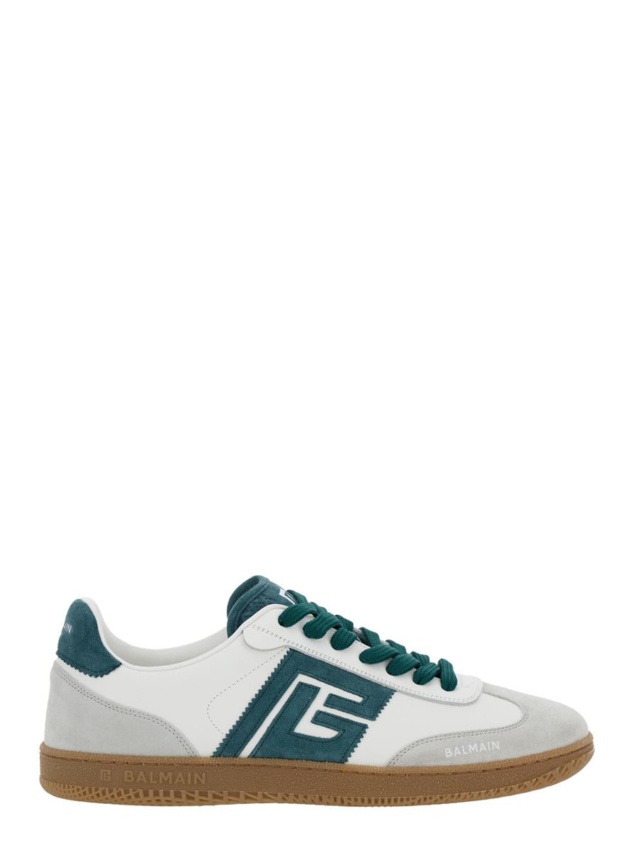 'Swan' White Low Top Sneakers With Logo On The Side And Contrasting Heel With Logo Lettering In Leather Man