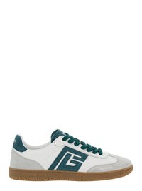 'Swan' White Low Top Sneakers With Logo On The Side And Contrasting Heel With Logo Lettering In Leather Man