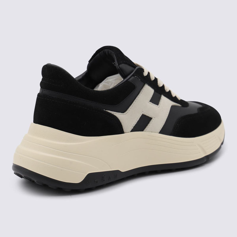 Hogan Black And White Leather Sneakers