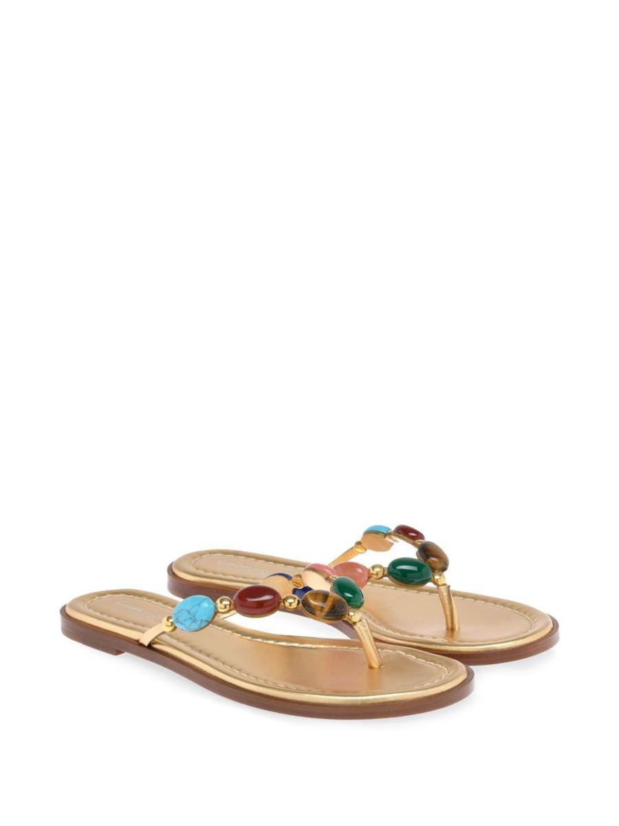 Gianvito Rossi Shanti Leather Thong Sandals