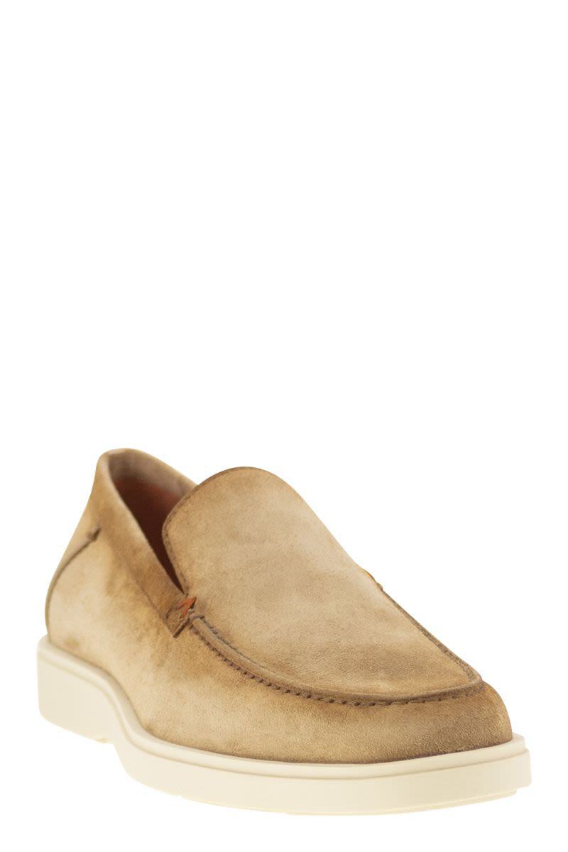 Santoni Suede Moccasin