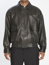 Balloon Bomber Jacket In Lambskin Leather
