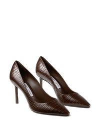 Jimmy Choo Croc Embossed Leather Romy 85 Pumps Shoes