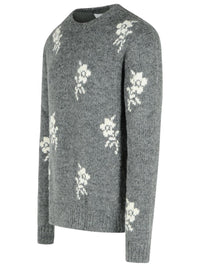 Jil Sander 'U Moonless Night' Grey Alpaca Blend Crew Neck Sweater