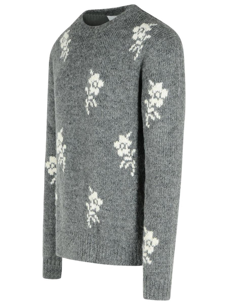 Jil Sander 'U Moonless Night' Grey Alpaca Blend Crew Neck Sweater