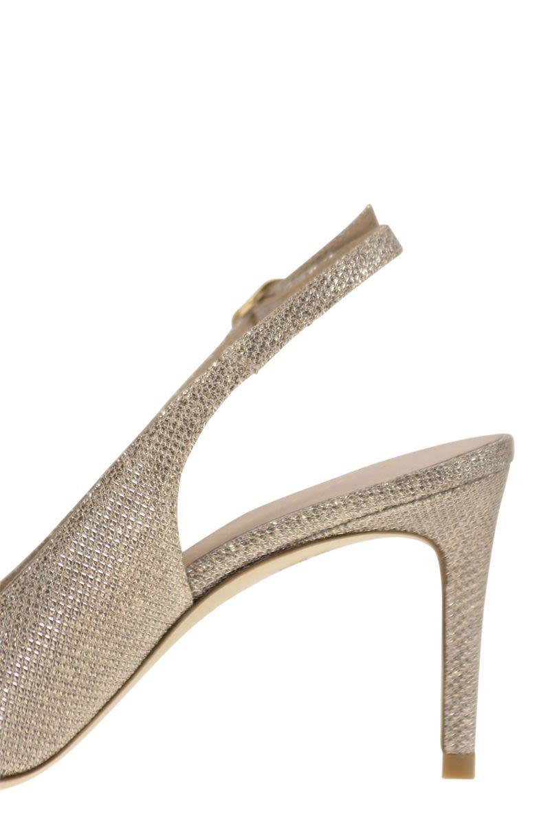 Stuart Weitzman Stuart Power - Metallised Fabric Slingback