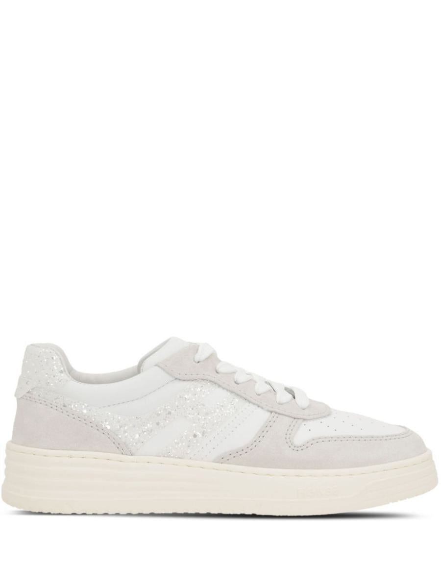 Hogan Suede And Smooth Leather H630 Sneakers With Glittered H Shoes