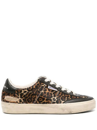 Golden Goose Soul Star Sneakers In Leopard-Print Pony Skin With Black Nappa Leather Heel Tab And Inserts Shoes