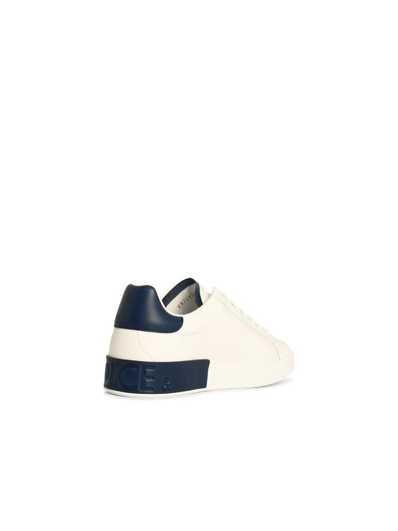 Dolce & Gabbana 'Portofino' White Leather Sneakers