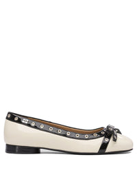 Ganni Eyelet Bow Ballet Flats