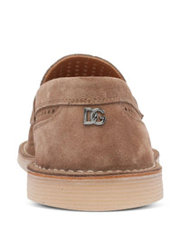 Dolce & Gabbana New Florio Perforated Suede Loafers Shoes