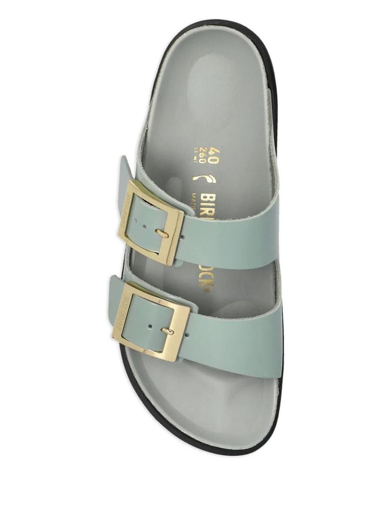 Birkenstock Arizona Droplet Buckle Shiny Leather Sandals Shoes