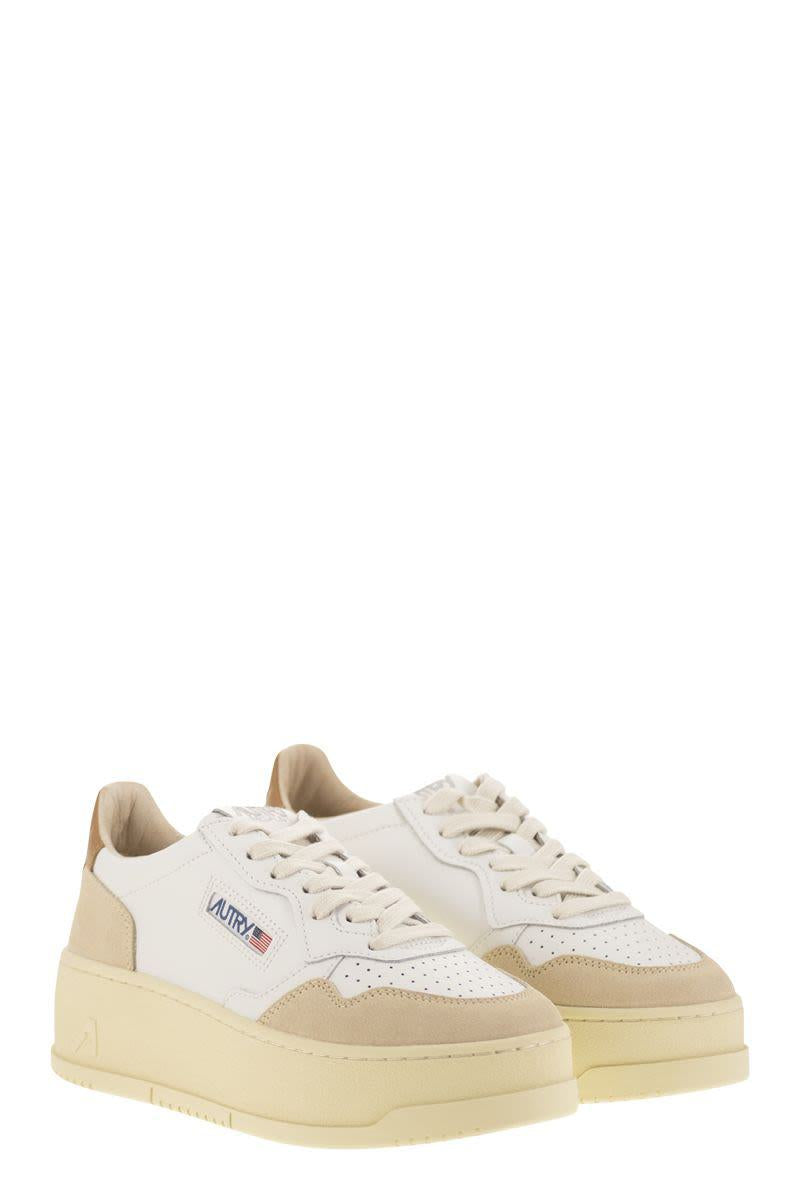 Autry Medalist Platform - Leather And Suede Trainers