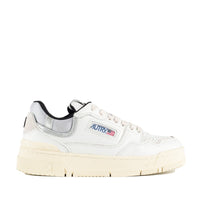 Autry White Leather And Suede Silver Sneakers Clc Low