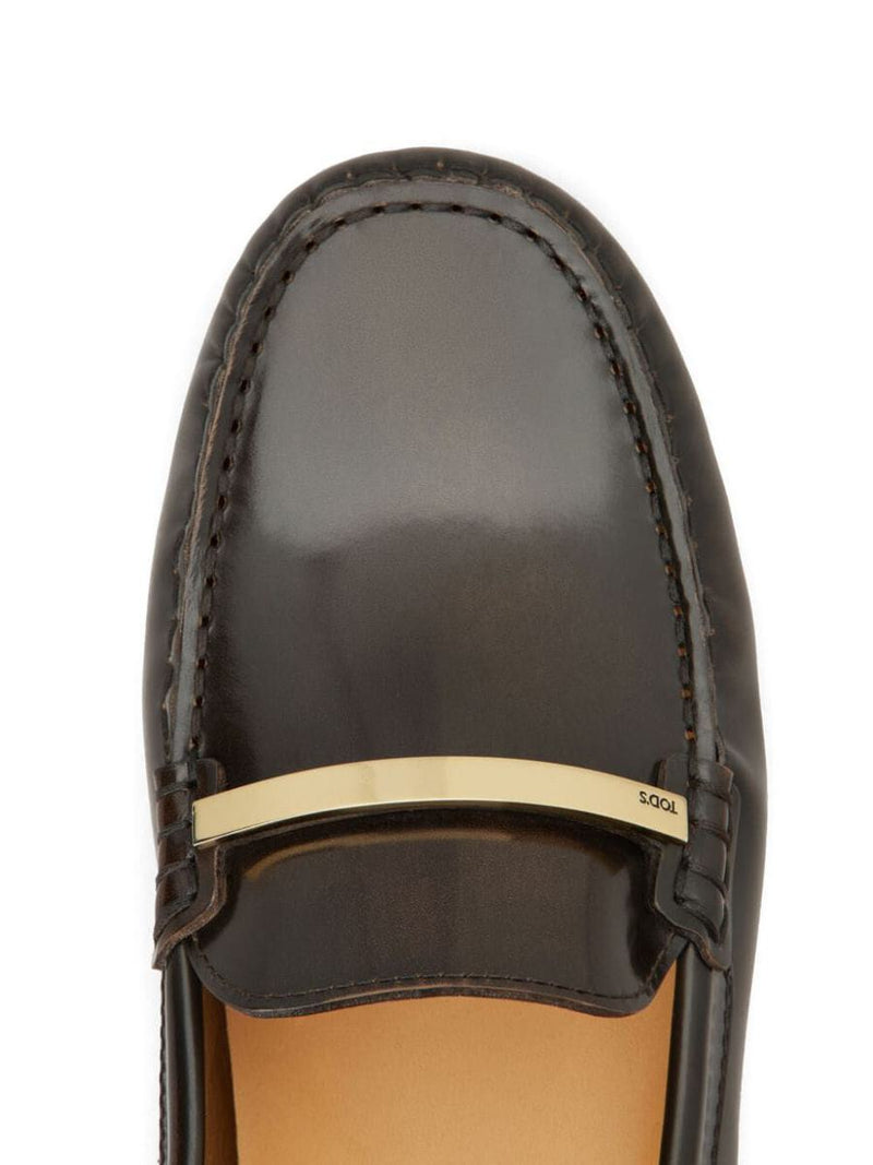 Tod'S Brushed Leather Inflatable Loafer Shoes