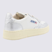 Autry White And Silver Leather Medialist Sneakers