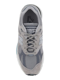 Grey Low Top Sneakers With Logo Detail In Suede And Tech Fabric Unisex